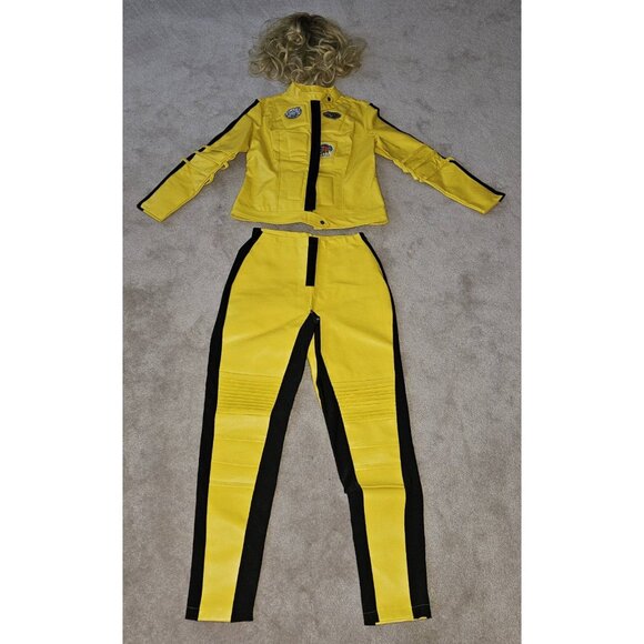 Kill Bill Costume Bride Beatrix Miramax 3pc Costume Wig Jacket PANTS NEED REPAIR - Picture 1 of 16